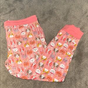 Little Sleepies Bunny Print Pajamas - Pink and Gray